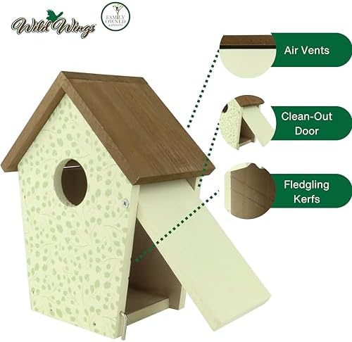 Wild Wings Decorative Bluebird House Spring Ivy, White