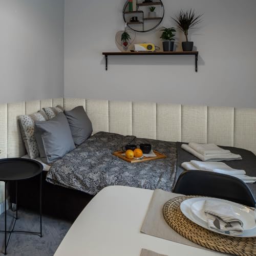 Linen Peel and Stick Headboard, Soundproof Anti-Collision Wall Panel