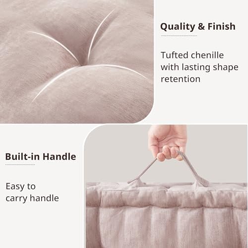 Intelligent Design Floor Pillow, Large Cushion for Meditation, 24x24 Blush
