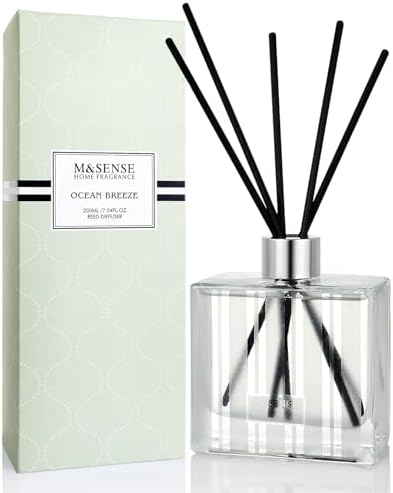 M&SENSE Reed Diffuser, Ocean Breeze, 7.04 oz Natural Essential Oil