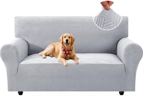 XINEAGE Loveseat Slipcover Pet Friendly, Stretch Couch Cover,Silver Gray