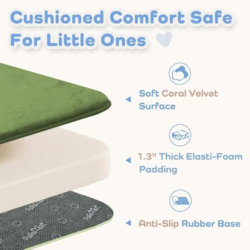 1.3" Thick Foam Play Mat 50x50 Baby Floor Playmat Nursery Rug Olive