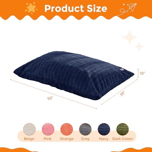 MAXYOYO Kids Bean Bag Chair, 3 in 1 Convertible Bean Bag Sofa with Removable Cover for Children, Soft Floor Lounger with Supportive Shredded Foam Filling, Floor Cushion Chair for Living Room, Playroom