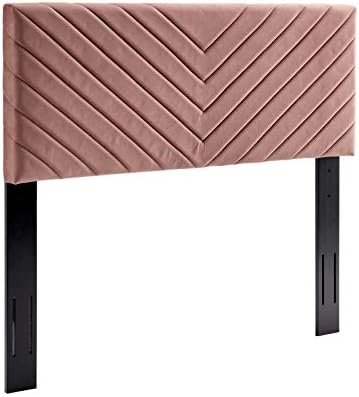 Modway Alyson Chevron Tufted Performance Velvet Full/Queen Headboard, Dusty Rose
