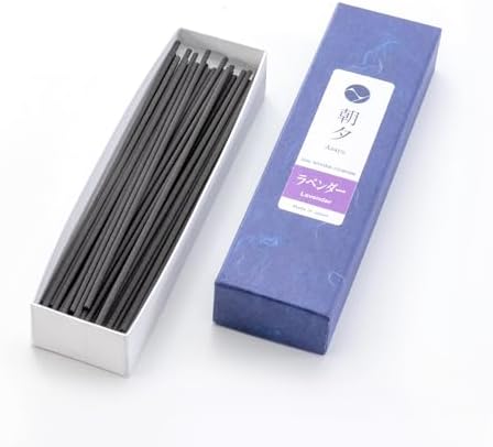 Asayu Japan Lavender Incense Sticks, Low Smoke Japanese Incense, 20g