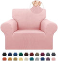 KEKUOU Stretch Chair Sofa Slipcover, Single Couch Cover,Dusty Pink
