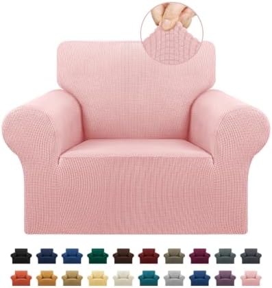 KEKUOU Stretch Chair Sofa Slipcover, Single Couch Cover,Dusty Pink