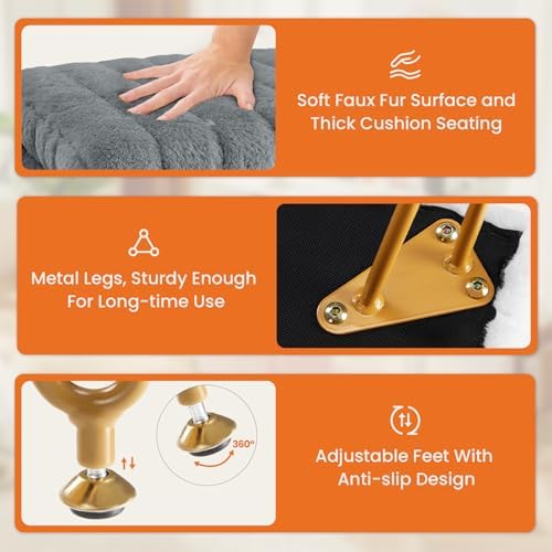 DUMOS Vanity Stool Chair, Ottoman with Storage for Living Room, Bedroom