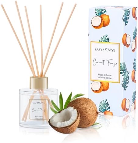 100ml Scent Diffuser with 6 Fiber Sticks, 3.5 oz Reed Diffuser Set