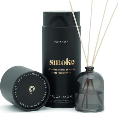 Paddywax Petite Reed Diffuser Set, Smoke, Black, 1.5 oz