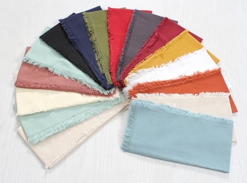 ACCENTHOME White Cotton Linen Napkin Set of 6 18x18 inch Dinner Napkins