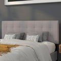 EMMA + OLIVER Light Gray Queen Quilted Tufted Headboard