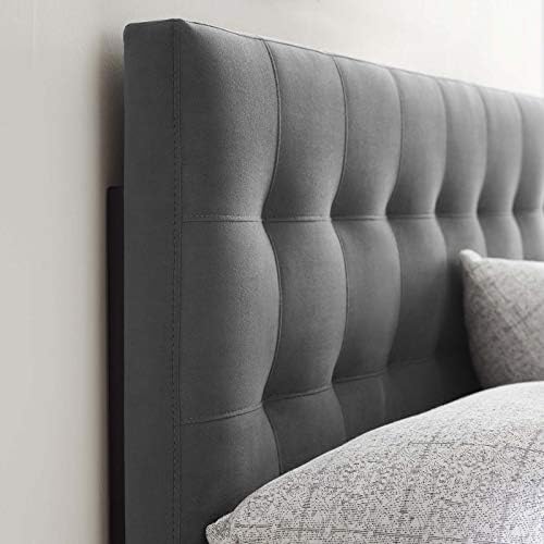Modway Lily Biscuit Tufted Full Performance Velvet Headboard, Gray