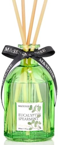 M&SENSE Reed Diffuser, Eucalyptus & Spearmint, 7.7 oz Natural Essential Oil