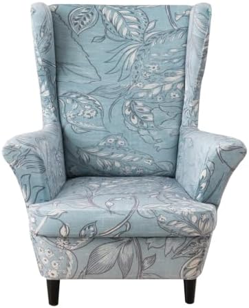 HZDHCLH Wingback Chair Slipcovers 2 Piece Velvet Stretch Washable Cover