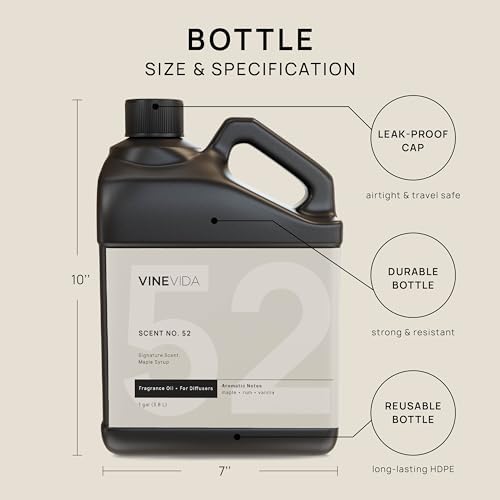 VINEVIDA [128 Fl Oz] Maple Syrup Fragrance Oil for Cold Air Diffusers, Essential Oils for Diffuser Oil Refill & Air Freshener Room Spray
