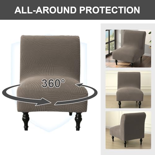 Eco-Ancheng Armless Chair Slipcover Removable Armless Accent Chairs Covers Washable Armless Slipper Chair Slipcover Printed Armless Chair Furniture Protector Covers for Living Dining Room Hotel,23