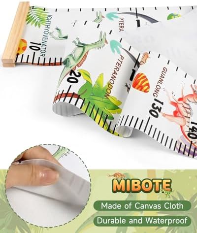 Growth Height Chart for Kids, Removable 79"x7.9" (Various Dinosaurs)