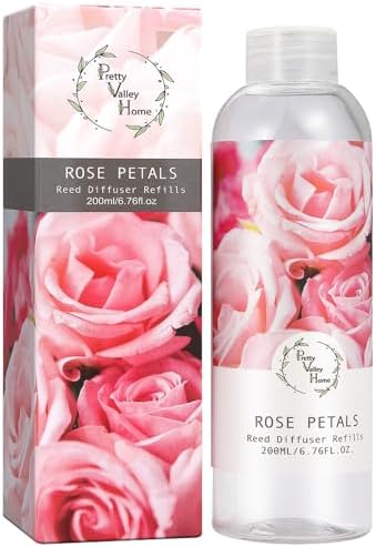 Reed Diffuser Refill, Rose Petals Diffuser Oil 6.76 fl.oz / 200ml, Home Fragrance for Bedroom, Bathroom, Office Decor