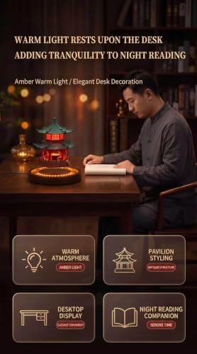 Levitating Ancient Tower Lamp Pavilion Magnetic Floating Attic Night Light 360° Spinning in The Air Freely Decorative Tower Lamps for Home Office