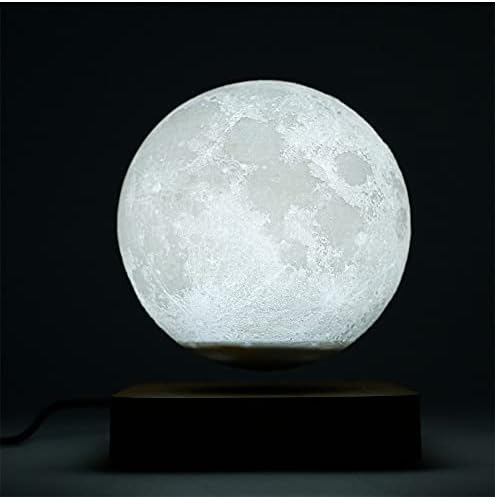 Floating 3D Moon Night Light Lamp | Magnetic Levitating LED Lamp for Bedroom with Wireless Charging | 3D Printed with 3 Color Modes & Spinning Capability