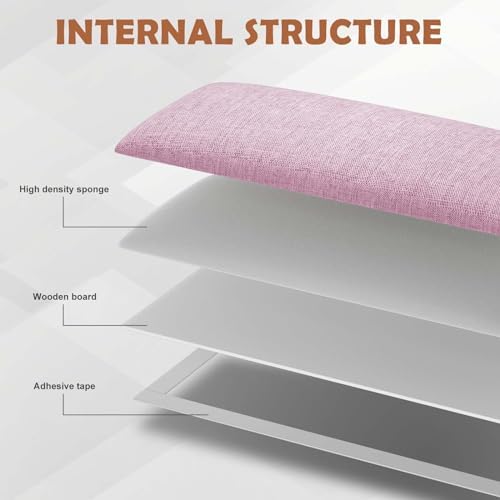 IFNOW Wall Mounted Headboard, Peel and Stick Panels, Light Pink, Queen