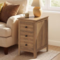 VASAGLE Side End Table with 3 Storage Drawers, Nightstand Farmhouse