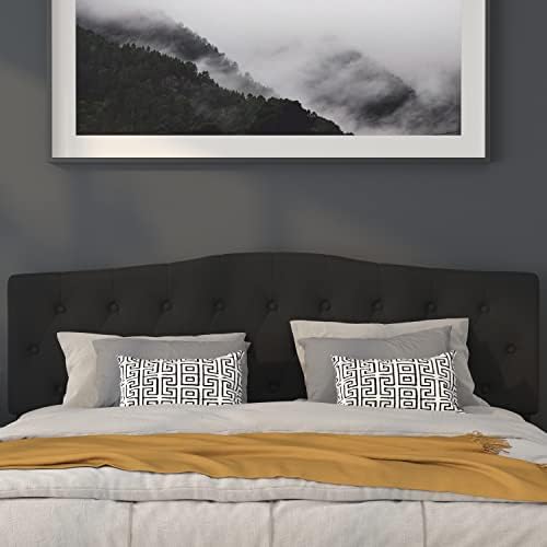 Flash Furniture Cambridge Tufted Upholstered King Size Headboard in Black Fabric