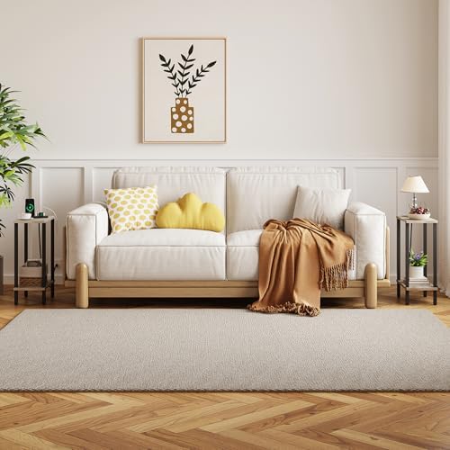 TUTOTAK Narrow Side Table, 2-Tier Small End Table with Charging Station