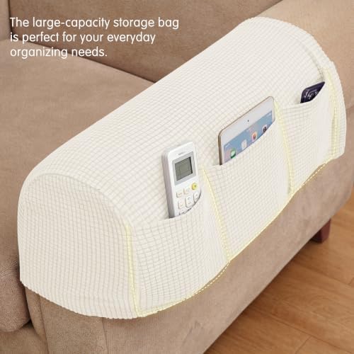 SUBRTEX Stretch Couch Arm Covers Set of 2, Non-Slip Sofa Armrest Slipcovers