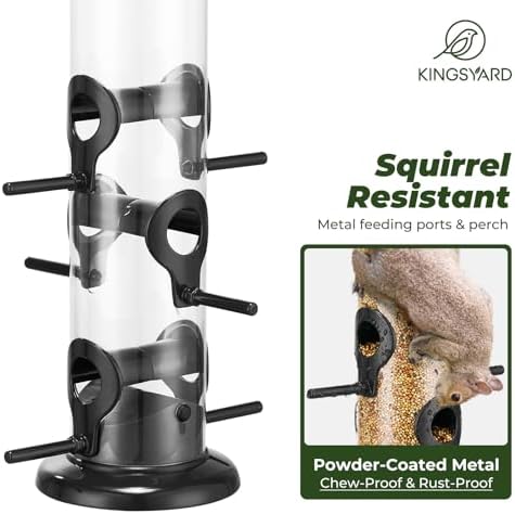 Kingsyard Metal Tube Bird Feeders for Outdoors Hanging