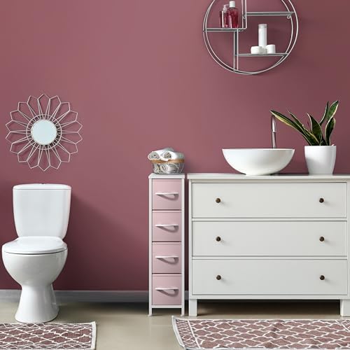 Sorbus 4-Drawer Narrow Dresser for Bedroom (Pink)