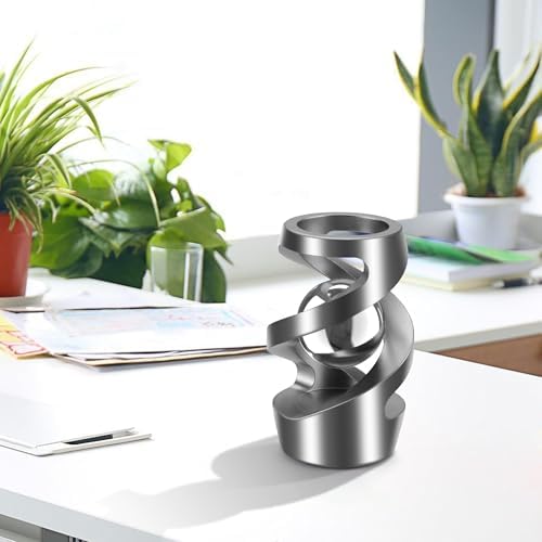 Upgraded Spinning Kinetic Desk Toy, Metal Fidget Toys Adults, Cool Gadgets Fidget Spinners, Quite Relieve Stress Anxiety Desk Toys for Office for Adults with ADHD(Gray)
