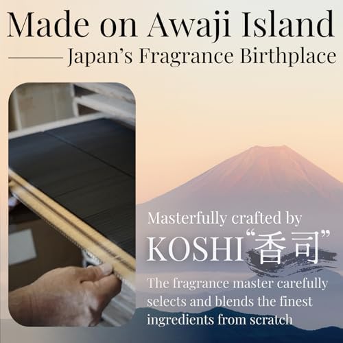 Golden Osmanthus Luxury Japanese Incense Sticks 60sticks Vanilla Musk Coreless Low Smoke Natural Charcoal Free Non Toxic Aromatherapy Meditation Calming Stress Relief Relaxation Yoga TOMORI