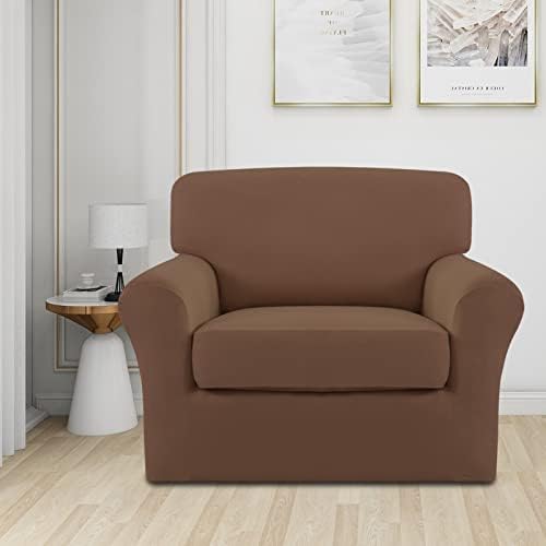Easy-Going 2 Pieces Stretch Sofa Slipcover for Armchair Washable