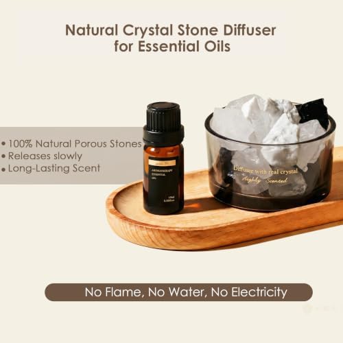 Crystal Stone Aroma Diffuser with Essential Oils for Home, Bathroom, Office, Home Decor & Fragrance 2 in 1, Chic Aromatherapy Gift Set