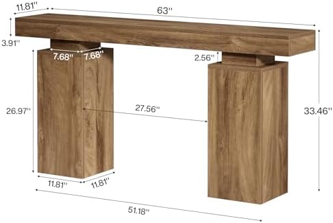 Tribesigns 63-Inch Long Console Table, Farmhouse Entryway Table Behind Couch, Wooden Foyer Stand Entry Station, Modern Hallway Accent Furniture for Living Room Decor, Entrance