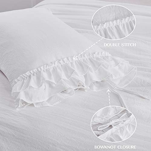 HIG 3 Piece Pre-Washed Off White King Duvet Cover Set