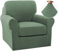 Turquoize 2 Piece Chair Covers Chair Slipcovers for Living Room Small Armchair Chair Cover with Arms Washable Furniture Cover for Chairs Feature Thick Jacquard Fabric (Small Armchair, Loden Frost)