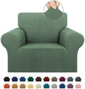 KEKUOU Stretch Chair Sofa Slipcover, Single Couch Cover,Greyish Green