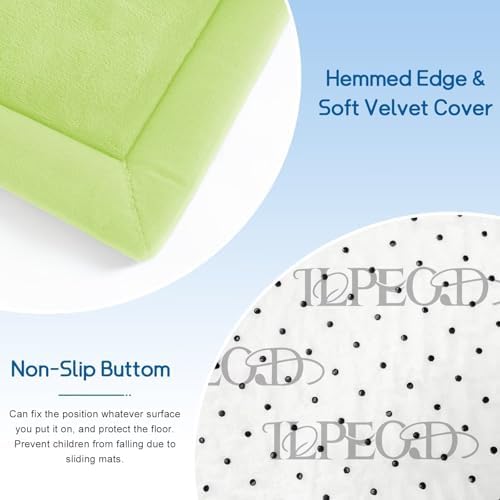 Baby Play Mat for Floor Nursery Muscle Mat Area Rug Playroom Rug 79x158" Elastic Foam 1.3" Thick Crawling Mat for Babies,Toddlers, Infants (Light Green)