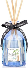M&SENSE Reed Diffuser Set, Sea Salt Coconut, 7.7 oz Natural Essential Oil