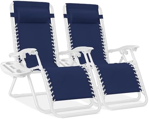 Best Choice Products Zero Gravity Chair Recliner, Navy/White