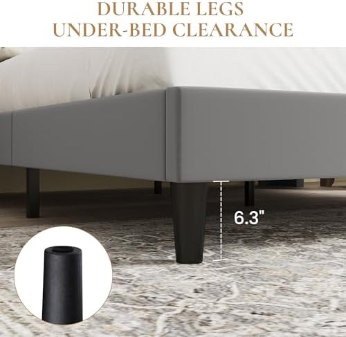 SHA CERLIN Full Size Bed Frame with Storage Headboard & Charging Station