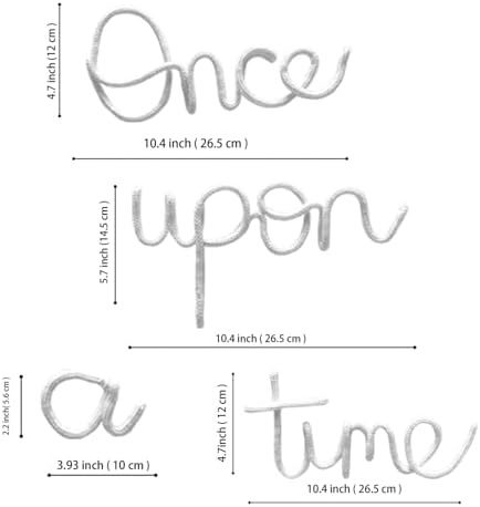 Once Upon A Time Sign Nursery Wall Decor Reading Knitted Wire Word Sign