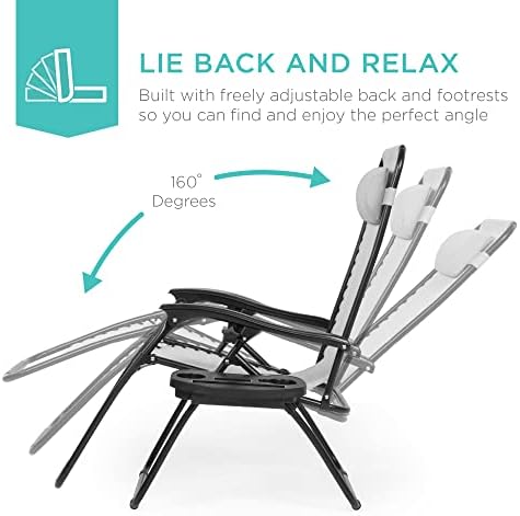 Best Choice Products Zero Gravity Chair Recliner, Ice Gray