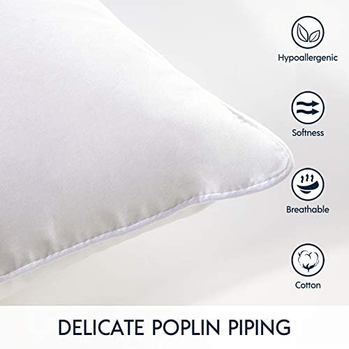 Phantoscope Throw Pillow Insert with 100% Cotton Cover, 12x20 Inch, 2 Pack