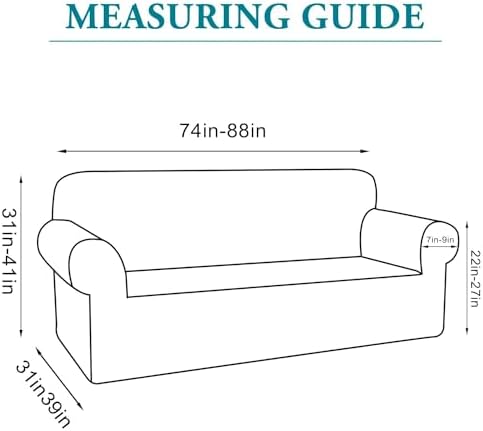 Flamingo P High Stretch Sofa Slipcover Non Slip Couch Cover for 3 Cushion Couch Washable Pet Furniture Protector Covers with Elastic Bottom, Thick Jacquard Fabric (Large, Sand)