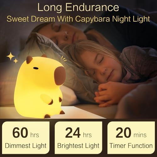 YR YRHH-PET Capybara Cute Night Light, Kid Squishy Lamp Capibara Stuff Gift