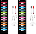 12 Pockets File Storage Pocket Chart with 12 Nametag Pockets,Hanging Wall File Organizer for Classroom and Office, Organize Your Assignments, Files, Scrapbooks, Paper (Black) (Pack of 2)